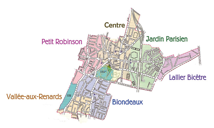 Amis du Vieux L'Haÿ - Plan des quartiers de L'Haÿ-les-Roses